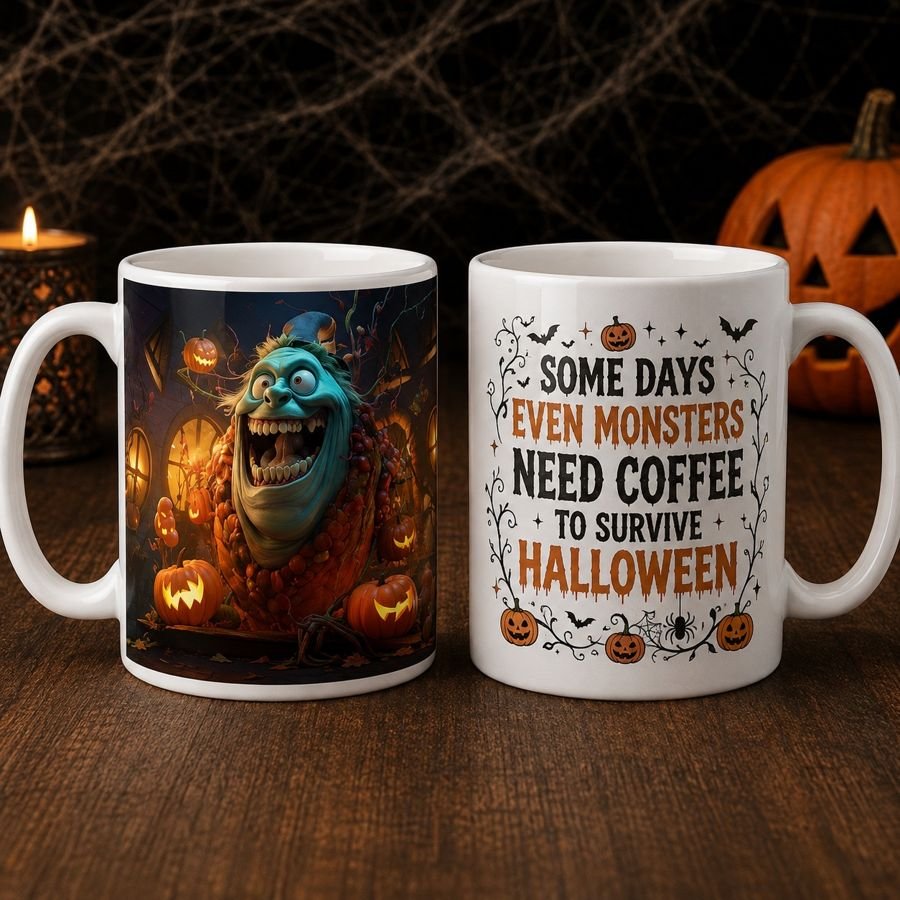 Colección de Halloween Monstruo con Café